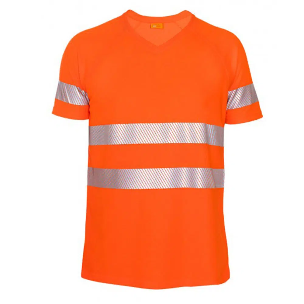 iQ-UV T-Shirt Arbeitsschutz Hochsichtbar mit V-Ausschnitt, w638002
